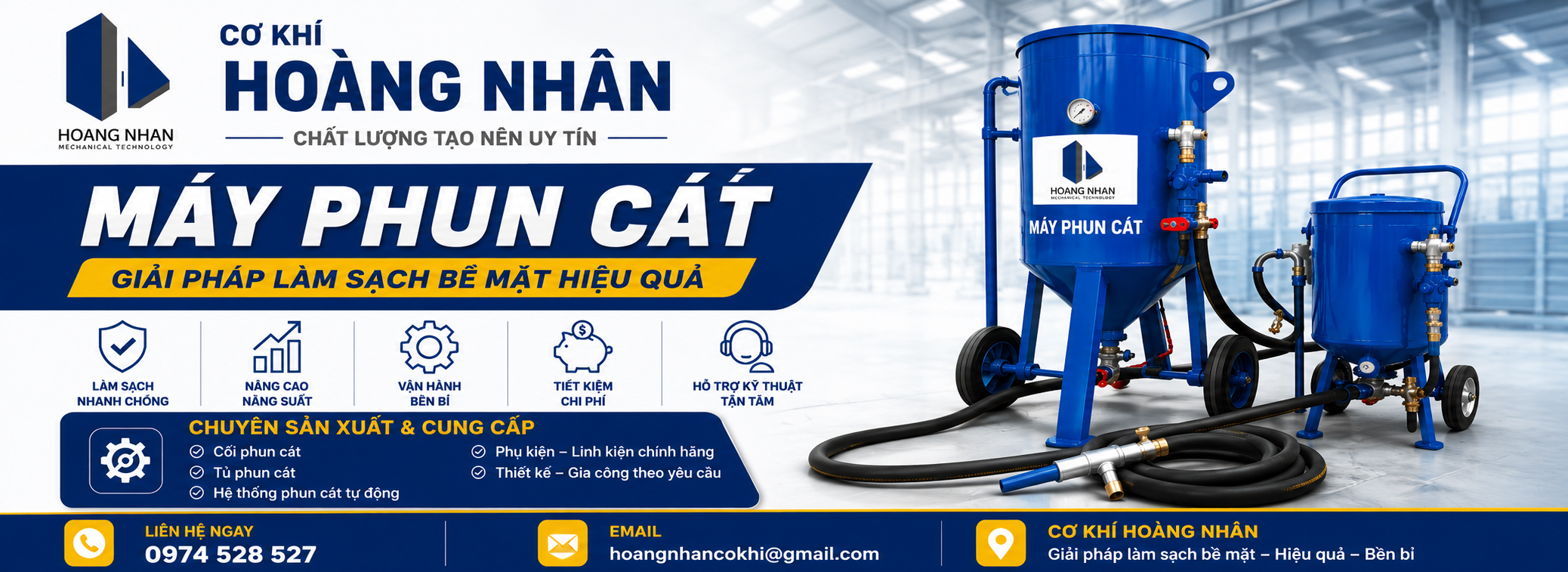 Máy Phun Cát Hoàng Nhân
